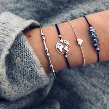 Load image into Gallery viewer, Boho Rose Map Bracelets &amp; Bangles for Women Bohemian Round Beaded Charm Bracelet Set Fashion Multilayer Accessories 2019 Bijoux